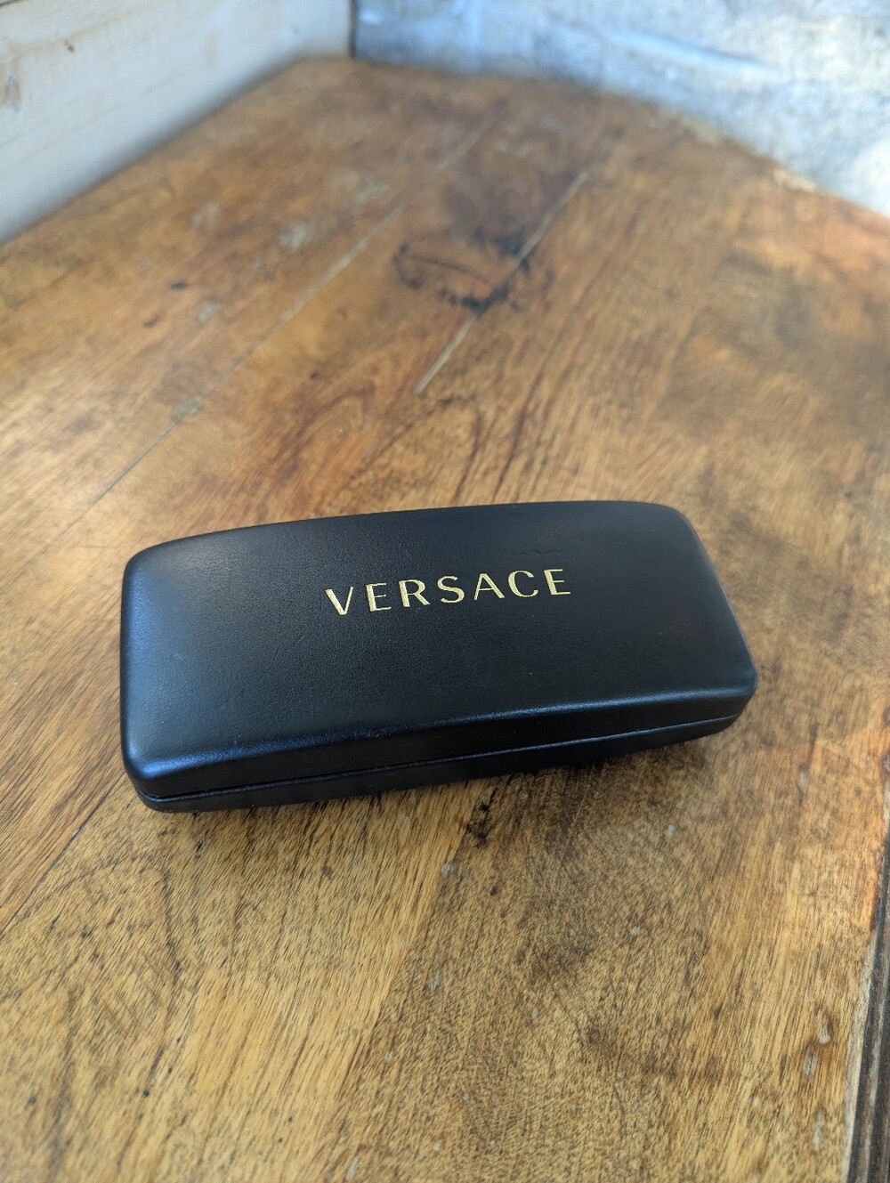 2 Versace Black Sunglasses Cases with Gold Logos